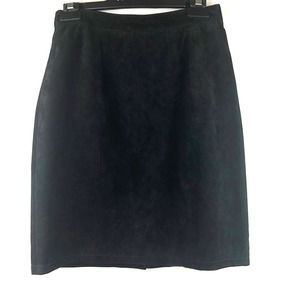 3.  Vintage Global Identity Black leather suede skirt